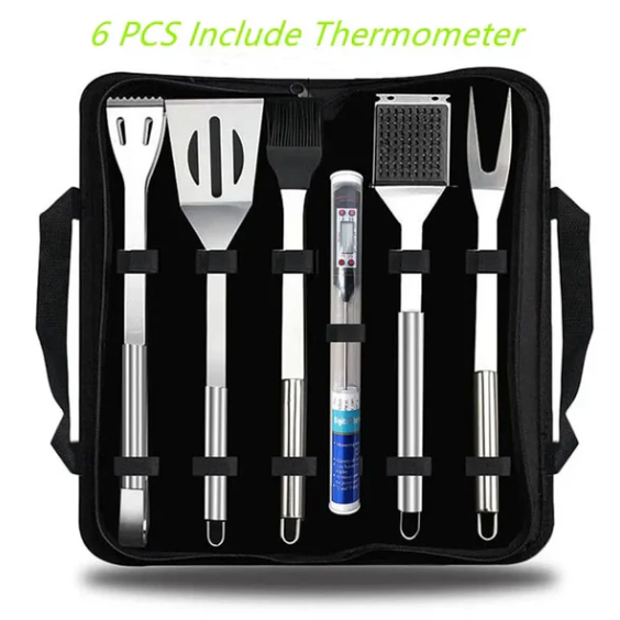 BBQ Tools Set Barbecue Utensil AccessoriesThermometer Barbeque Grilling Accessories Outdoor Gril Tools Set Bbq Utensil Set